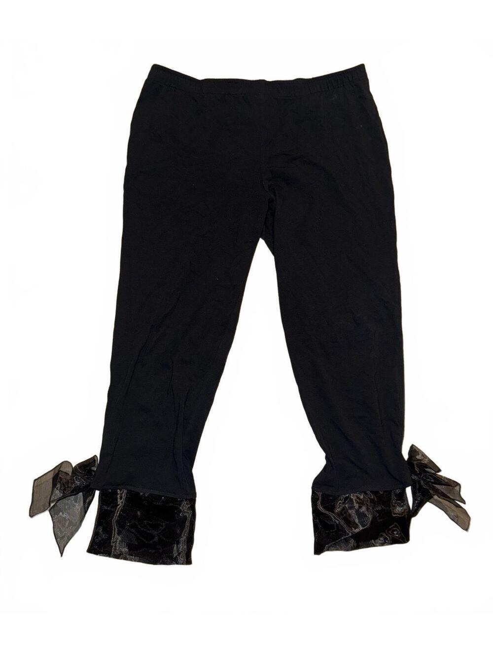 Vintage Womens Elastic Waist Jogger Sweatpants With Satin Ribbon Detail Size 3XL